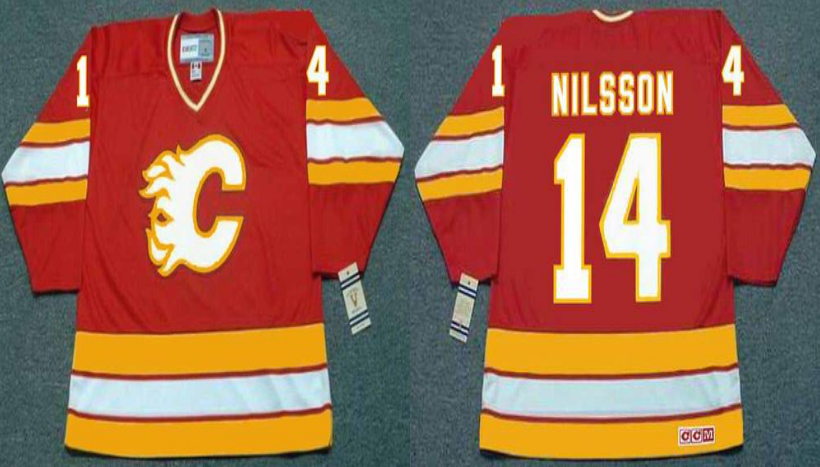 2019 Men Calgary Flames 14 Nilsson red CCM NHL jerseys